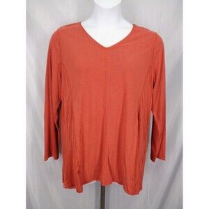 Zenergy Chicos Rich Paprika Woven Inset Tunic Top Size 3 (16) XL New